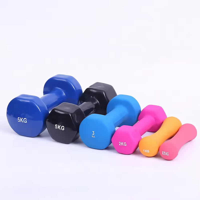 Hexagonal Rubber Dumbbell Set